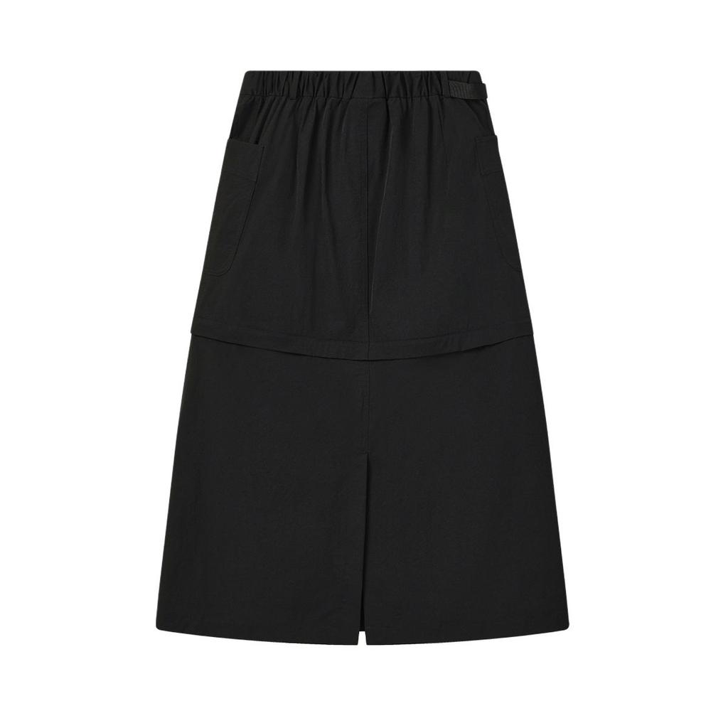 Fila Original Woven Mid-Rise Solid Casual Long Skirt Women skirts F11W629314F-BK