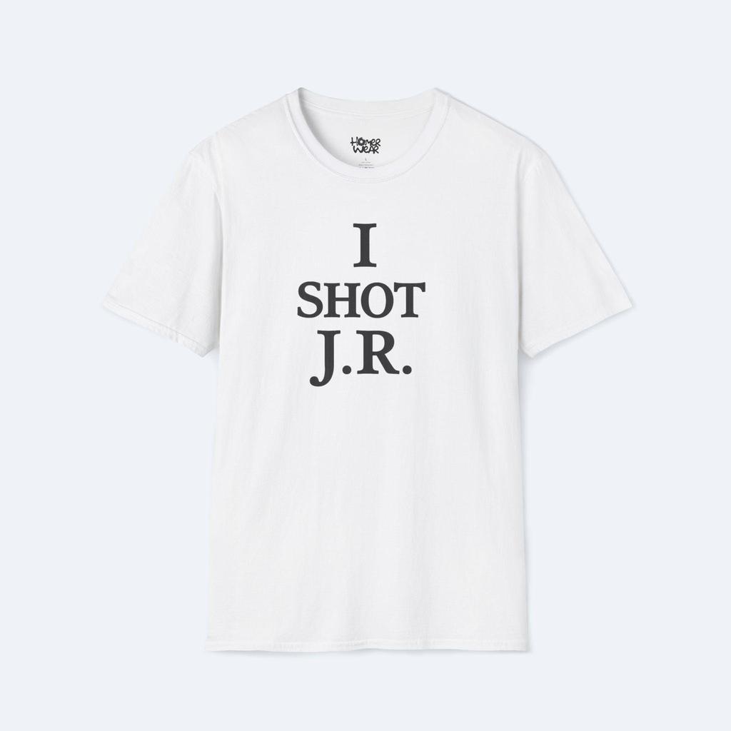 I Shot J.R. Homer Simpson T-Shirt Funny Retro TV Reference Graphic Tee Vintage Cartoon Meme Shirt Pop Culture Gift Unisex Top