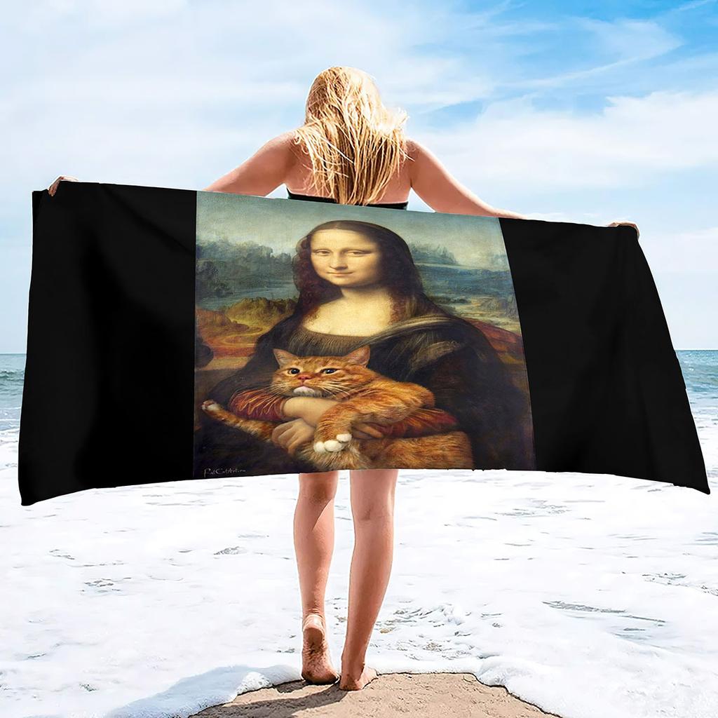 Mona Lisa Serie Meeresurlaub Strandtuch Schwimmbad Badetuch Mikrofaser Sporttuch