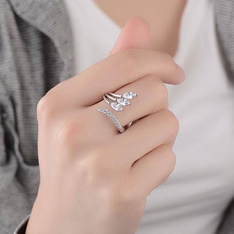 Lindon Classic Copper Alloy Zircon Ring Ladies Jewelry Wedding Promise Party Gift