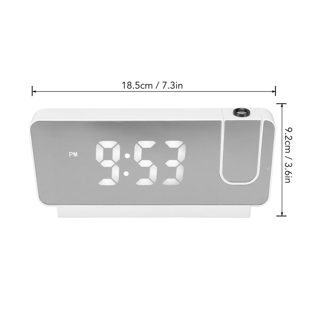 Projection Alarm Clock Time Date Temperature Display 180 Degree Wide Angle HD LED Screen Projectable Clock for Home