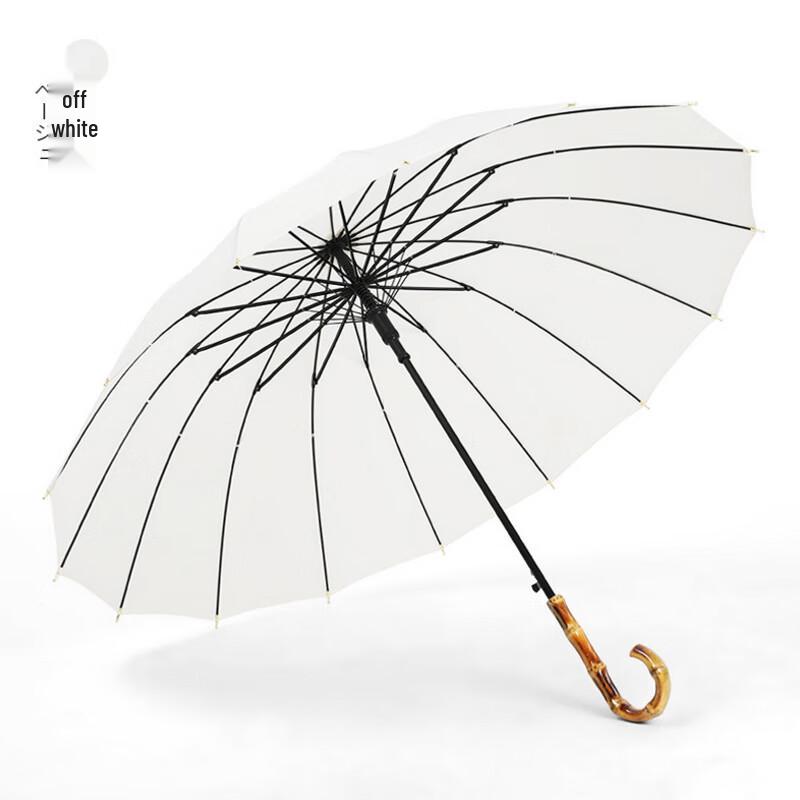 Jinho Japanese Style 16-Rib Bamboo Handle Umbrella