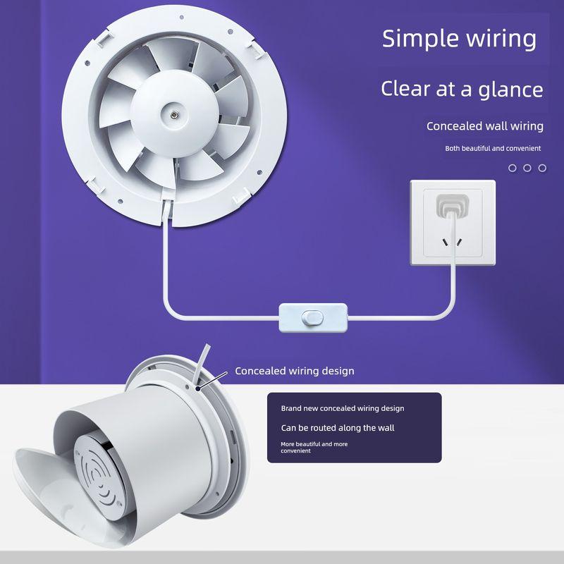Exhaust Fan for Bathroom, Powerful Silent Household Wall-Mounted Window Duct Exhaust Fan, Toilet Exhaust Fan