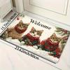 1Pcs Anti Fatigue Kitchen Rugs Cute Cats  Print Waterproof Non-Slip Thick Cushioned Kitchen Mat Heavy Duty Comfort Standing Mat for Kitchen