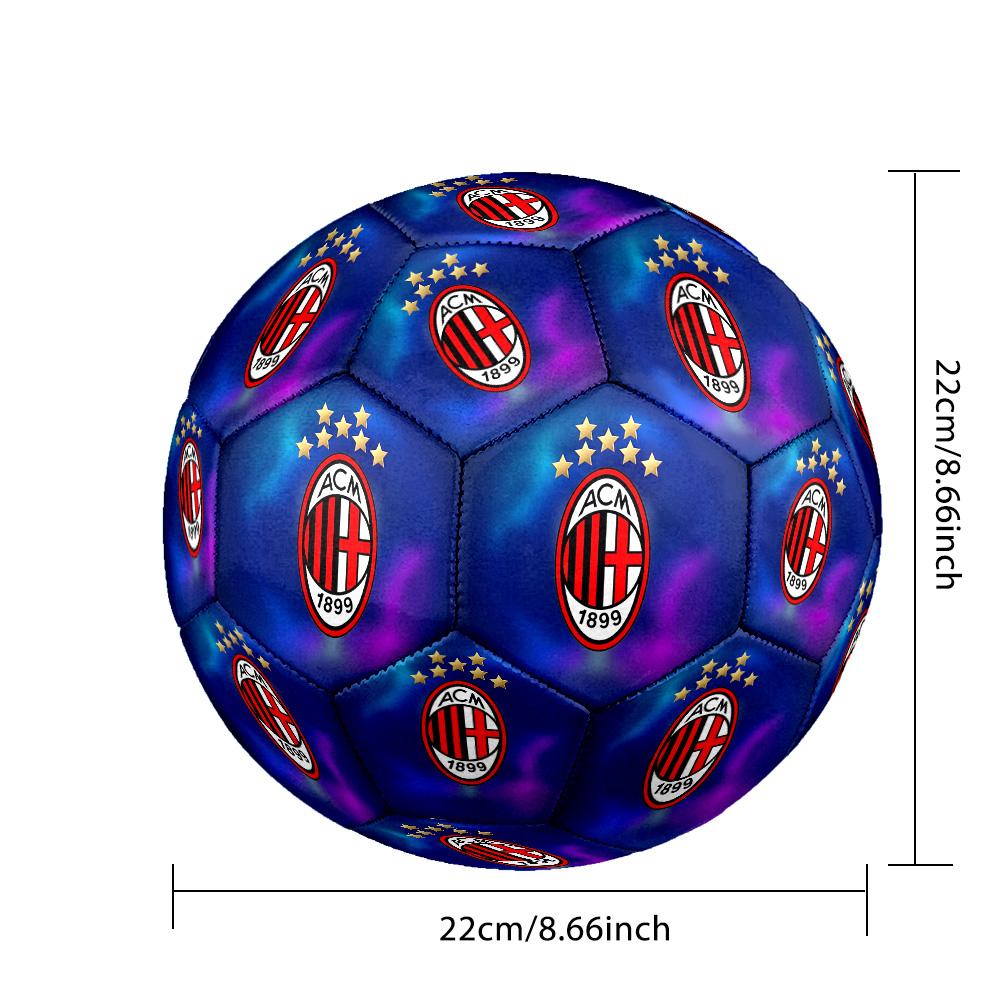 Pallone da Calcio da Partita Misura 5 Tema AC Milan Pallone da Calcio Professionale da Esterno Morbido al Tocco Pallone da Allenamento