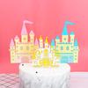 Birthday Baby Cake Decoration: Castle Insert Cards in Blue and Pink