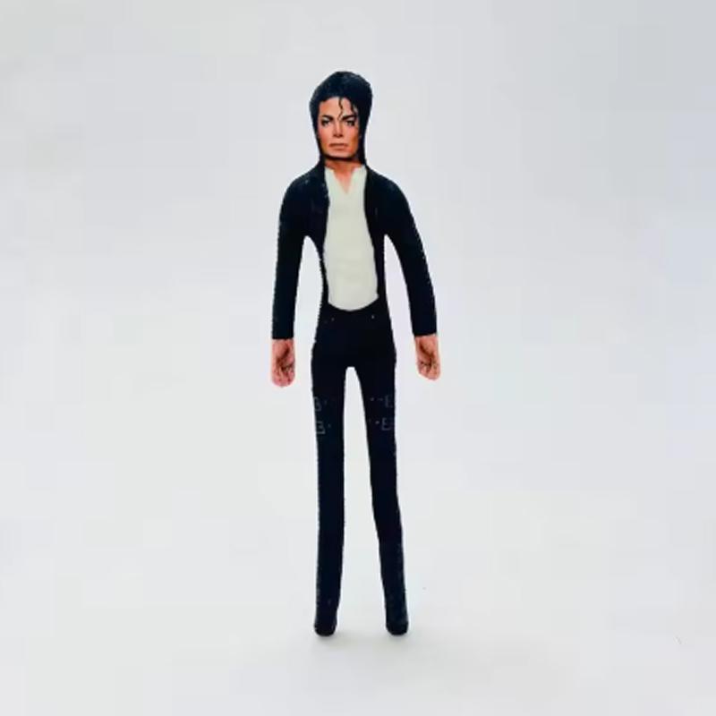 Michael Biegbare Plüschpuppe Flexibler Drahtrahmen Positionierbar MJ Abstrakte Ratten-Trockenfleischpuppe King of Pop Sammlerspielzeug Fan-Geschenk