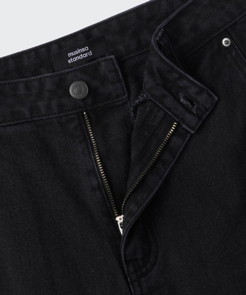 MUSINSA STANDARD WOMAN Women'S Divided Regular Fit Denim Pants [Washed Black]