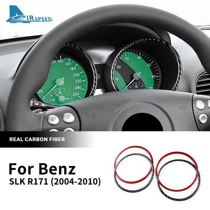 Real Soft Carbon Fiber Trim Sticker For Mercedes Benz SLK R171 2004 2005 2006 2007 2008 2009 2010 Speedometer Frame Accessories