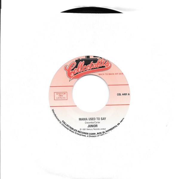 

7inch Record JUNIOR Mama Used To Say Too Late COL4491 Collectables US SoulFunk Used