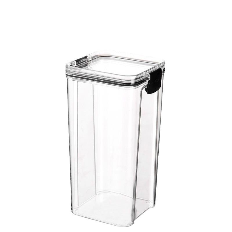 Transparent Square Kitchen Storage Jar for Snacks, Dried Fruit, Grains, Spices, and Tea