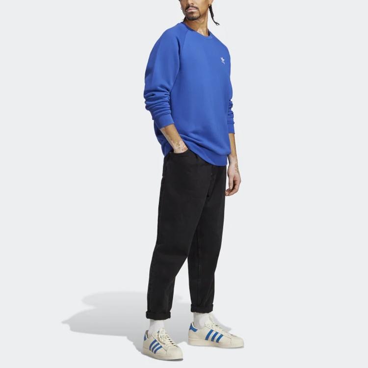 Adidas Originals Trefoil Essentials Crewneck Sweatshirt Men Sweatshirt Blue IA4825