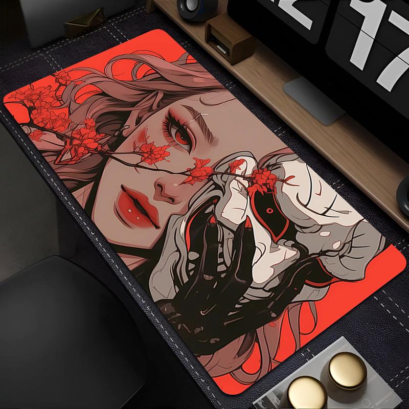 Gaming Accessories Mouse Pad Gamer Cabinet Mousepad Anime Support Laptop Devil Oni Mask Keyboard Pad Office Accessory Desk Mat
