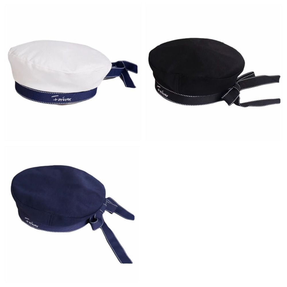 Tie JK Beret Cap Bowknot Painter Hat Casual Octagonal Cap Ladies