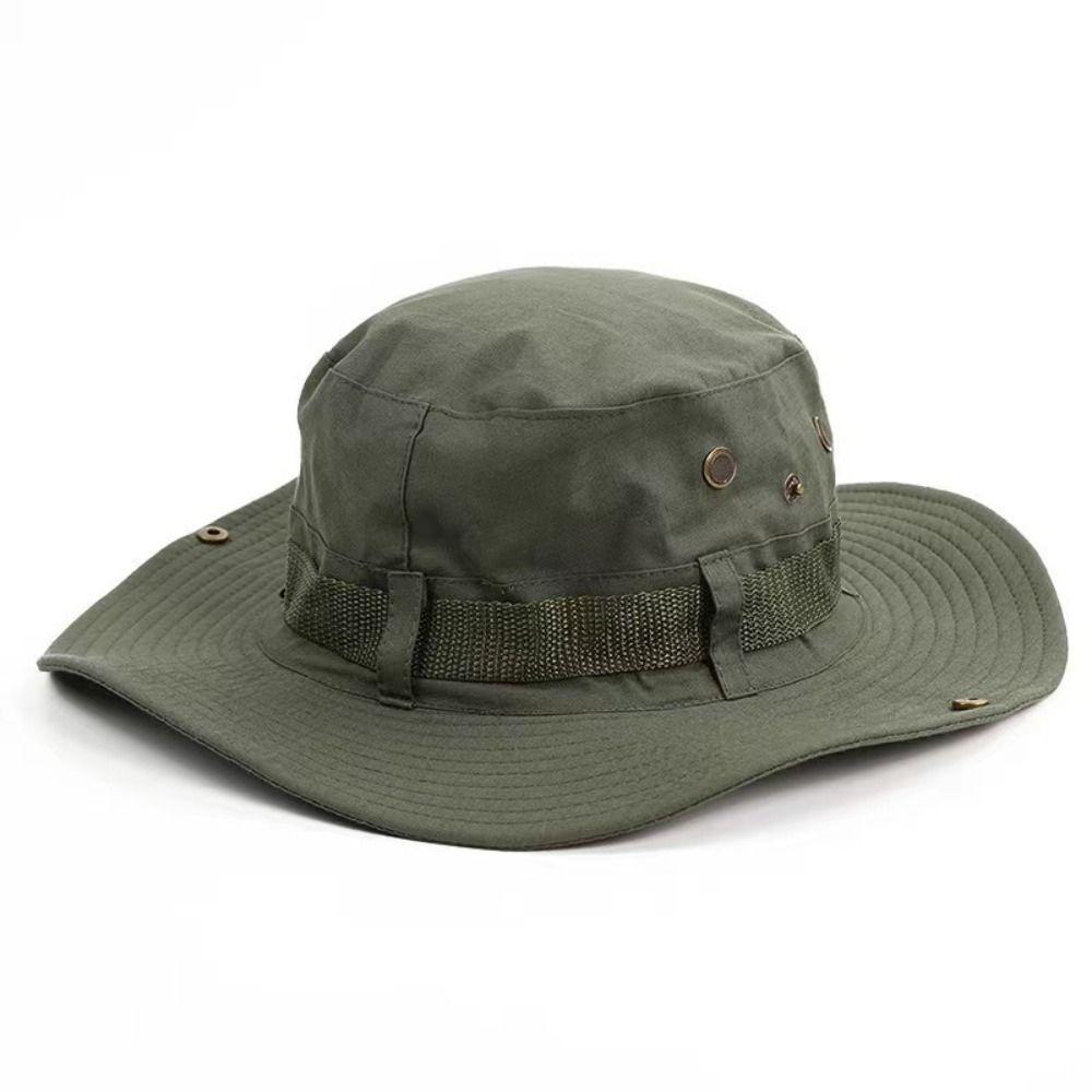 Polyester Solid Color Sun Hats Wide Brim Wide Brim Bucket Hat Large Eaves Sun Hat  Outdoor Beach