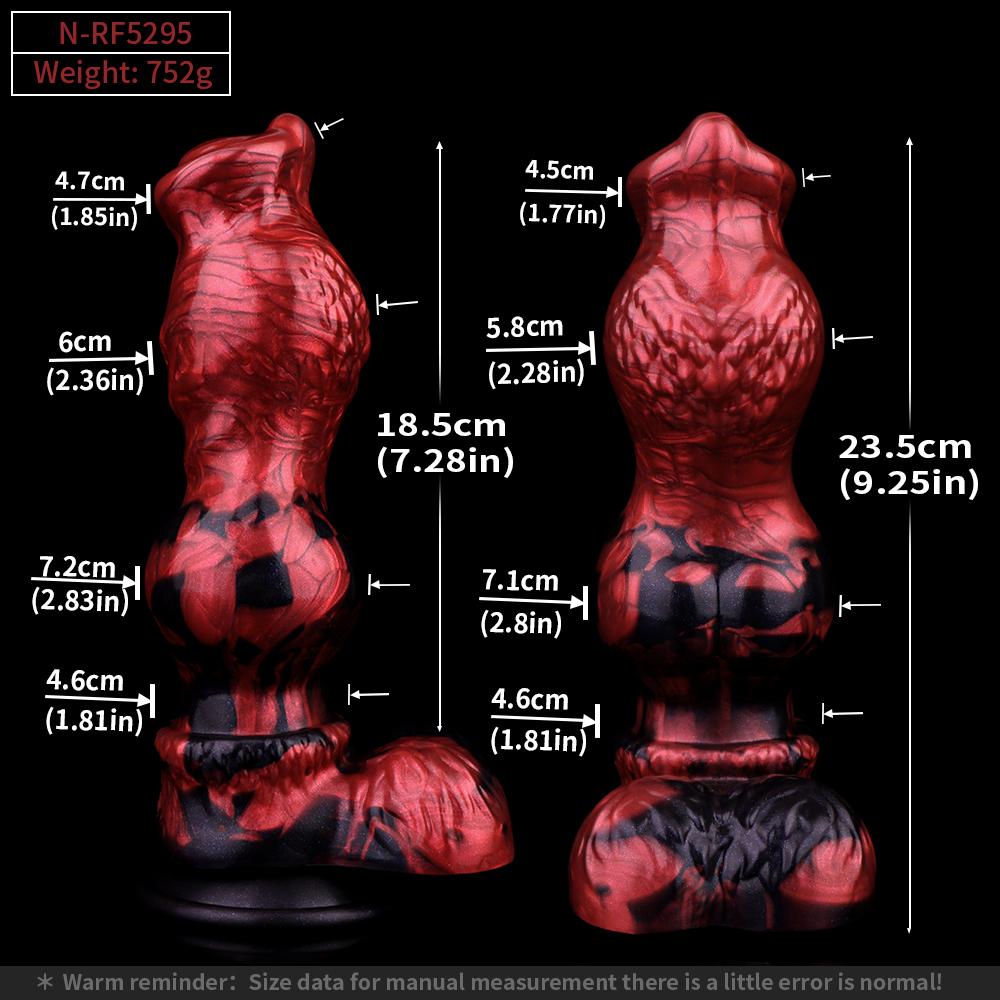 ELKKOST Fantasy Dragon Knot Dildo Silicone Realistic Dog Monster Dildos Anal Sex Toy with Sucker Alien Penis For G Spot Prostate