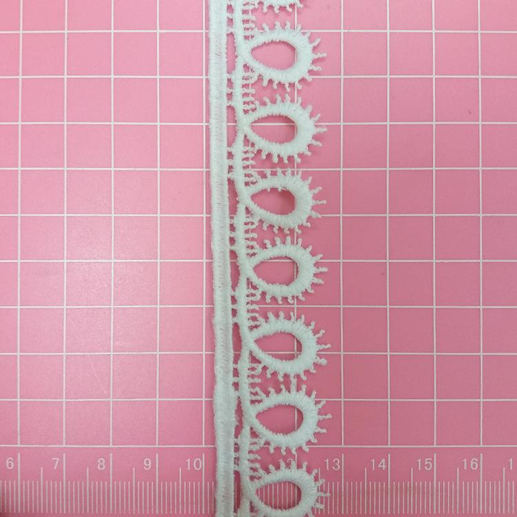 Water-Soluble Embroidery Milk Silk Lace White Hollow Unilateral Small Barcode Lace Wedding Accessories Splicing Wide Lace k1523-24