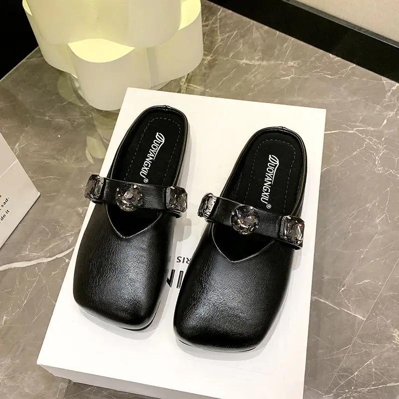 

Женские мюли, тапочки, сандалии на плоской подошве, в продаже, шикарные и элегантные шлепанцы, маленький размер, оригинальная обувь, легко носить, предложение 39 обуви для женщин 40