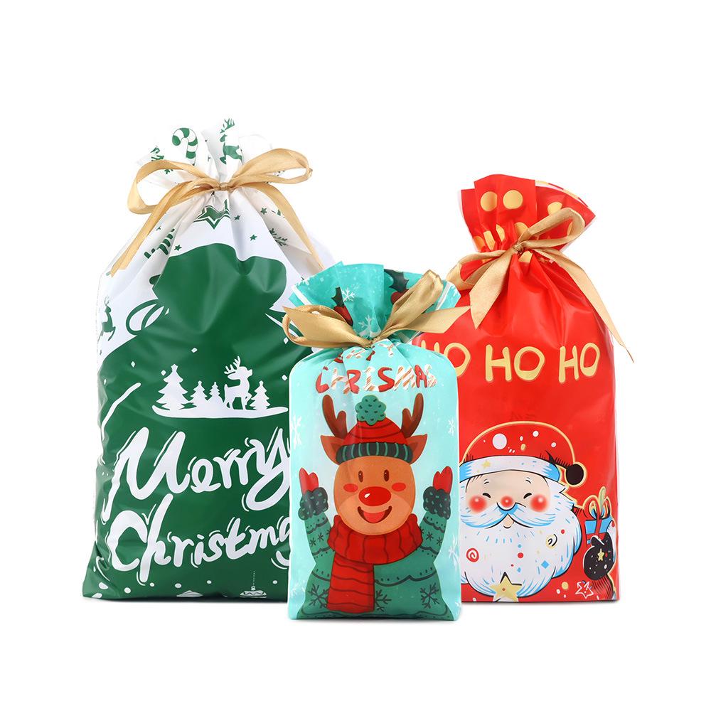 PE Drawstring Closure: Cute Christmas & New Year Gift Bag for Candy & Baking