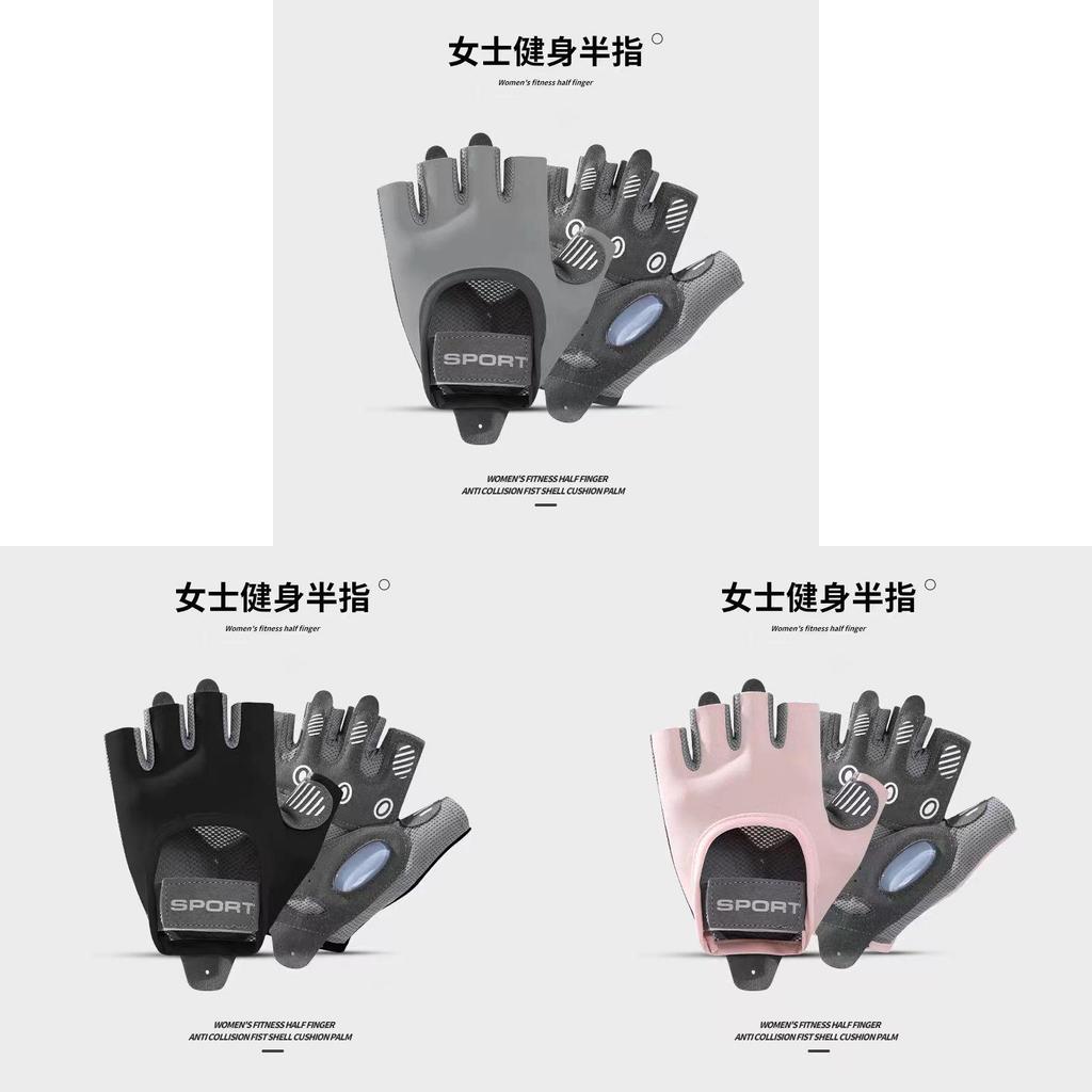 Breathable Nylon Half Finger Workout Gloves With Shock Absorption For Fitness And Cycling