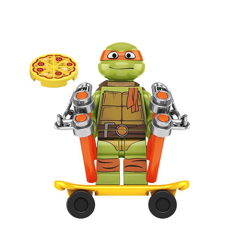Children's Toy Kf6196 Ninja Turtle Da Vinci Building Blocks Abs Plastic Non-electric Diy