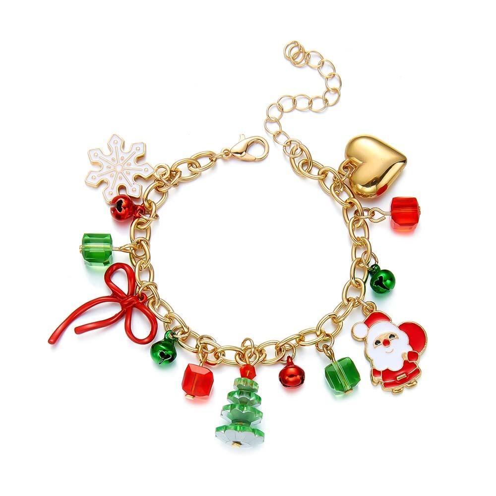 Charming Style Xmas Elk Wristband Vibrant Colors Snowflake Pendant Bangles Boutique Stores