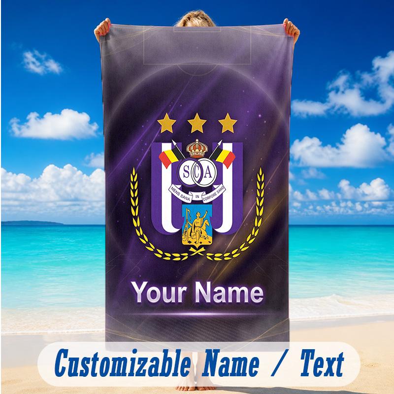 Beach Towel Custom Name Text, Quick Dry Large Towel For Beach HomeAnderlecht FC