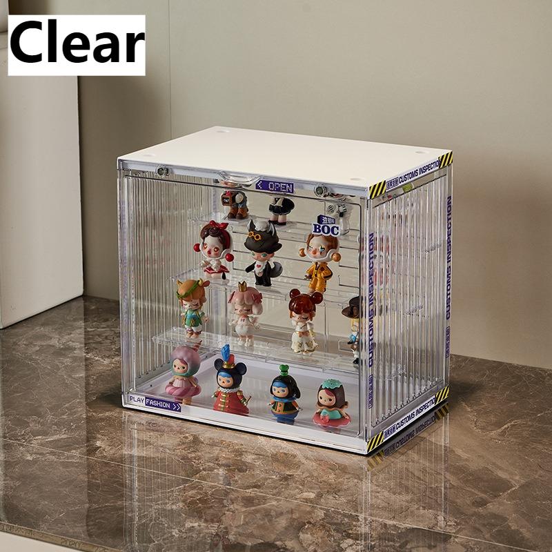 

4-Layer Clear Acrylic Dustproof Cabinet for Popmart - 34X23X31.5cm, Fits Anime Blind Box (Clear/Ivory/Black/Cream/Black-Pink) 34x23 x31.5cm чистый