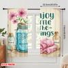 2pcs 2D flat printing Curtain Enjoy Little Things 100% Polyester Without Electricity Festive Wall Decor Perfect for Indoor