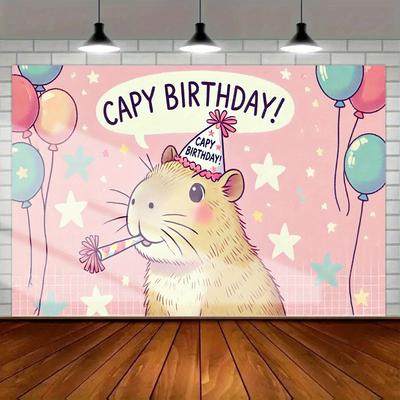 1 Piece, a Cute Capybara Themed Party Background Cloth for Celebrating a Capybara's Birthday, a Birthday Party Decoration