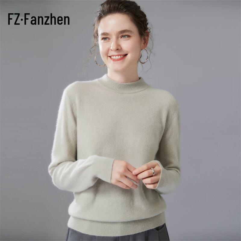 Fanzhen Women s Round Neck Cashmere Blend Sweater M