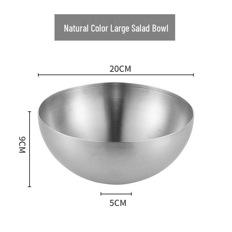 Korean Style Large Stainless Steel Bowl for Salads, Soups, Noodles, BBQ, and Bibimbap Cooking