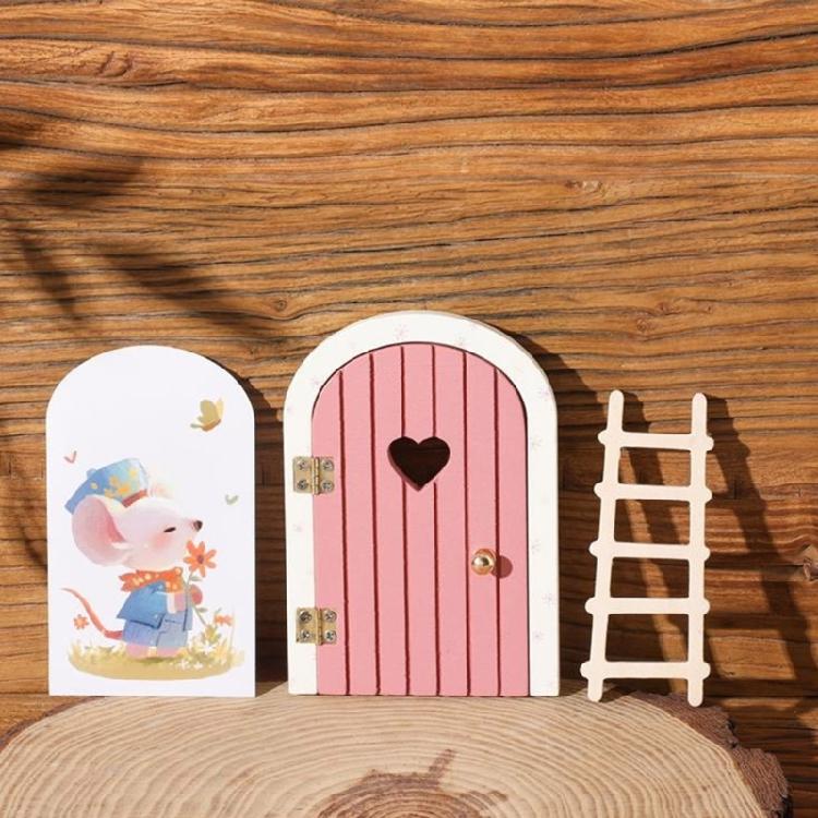 Easy Assemble Miniature Mouse Door Wooden Craft For Childrens Educational Toy And Home Styling