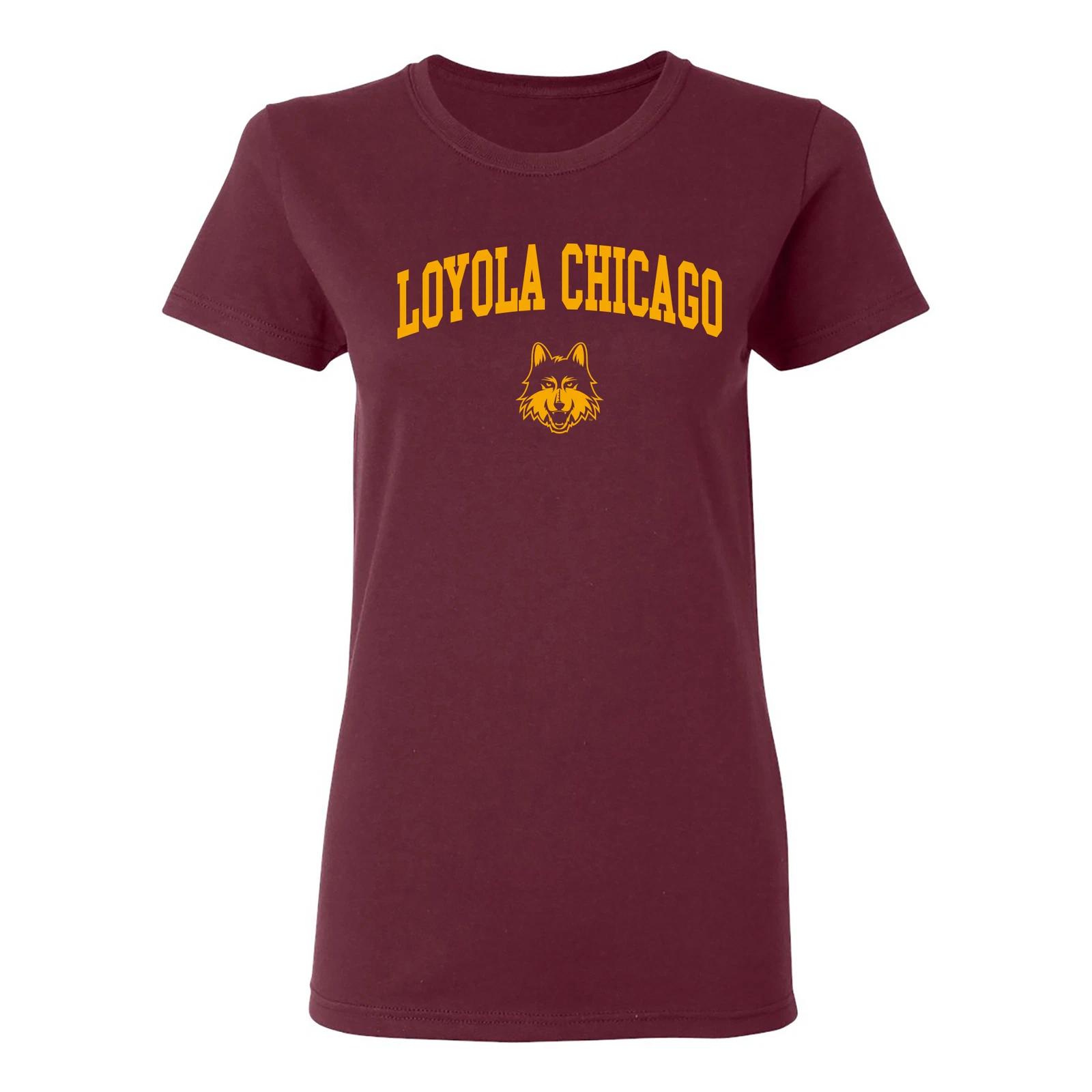 Loyola Chicago Ramblers Arch Logo Womens T Shirt - Maroon S