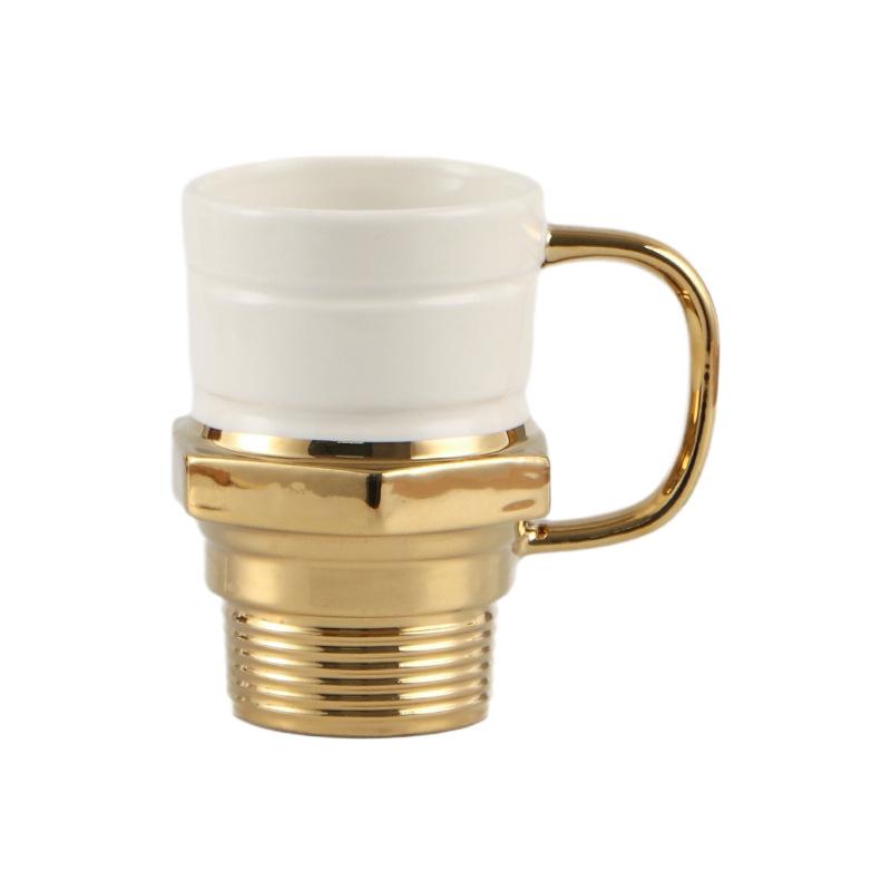 Creative Golden Spark Plug Ceramic Mug Breakfast Milk Tea Cup Home Afternoon Tea Coffee Cup Office Drinking Mug Home Decoration