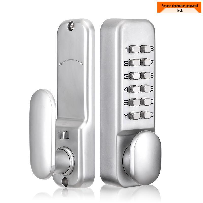 No-Electricity Waterproof Mechanical Password Lock for Office, Home, and Restaurant Doors серебряный