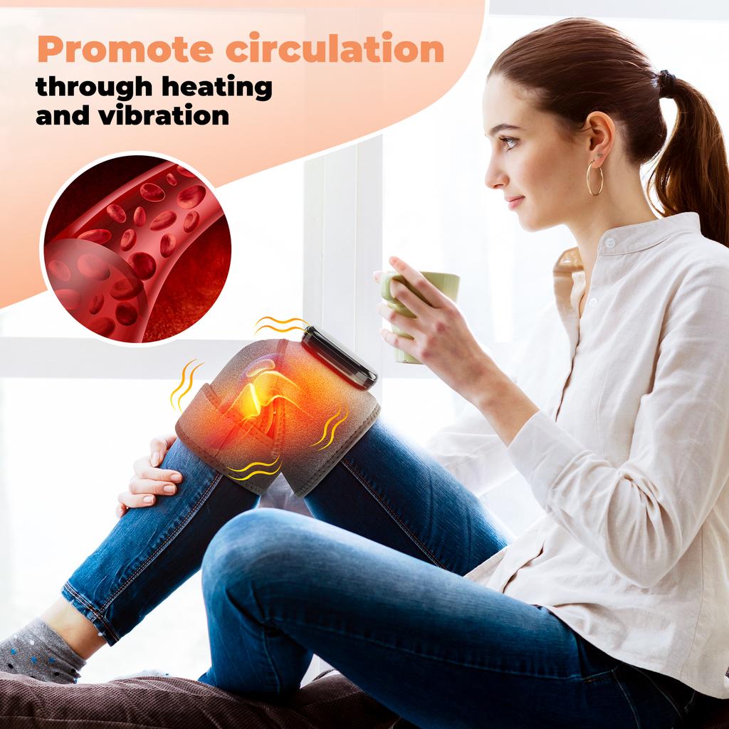 Send From US Electric Leg Knee Massage Joint Heating Vibration Massage Elbow Shoulder Support Thermal Knee Pad Blood Circulation