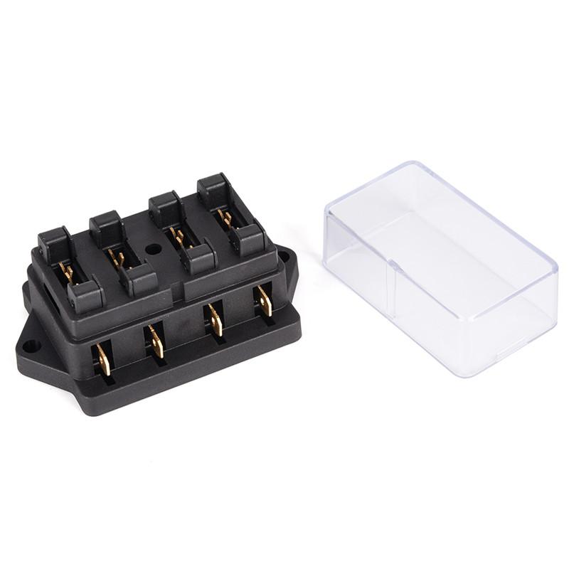 Car 4 Way Circuit Standard ATO Blade Fuse Box Block Holder 12V/24V+4 Fuse Holders1