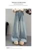 Jeans Larghi alla Moda per Ragazze, Coreani Primavera/Autunno 2026, Pantaloni Casual a Gamba Dritta per Bambini di Taglia Media e Grande
