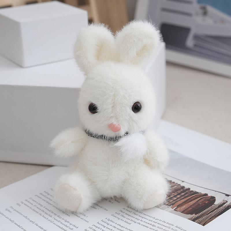 

Plush Cute Rabbit Doll Keychain With Soft Mink Fabric Ideal For Bag Decoration OffWhite