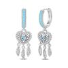 925 Silver DreamCatcher Hoop Earrings Turquoise Zircon Earrings For Women Fine Birthday Jewelry Gifts