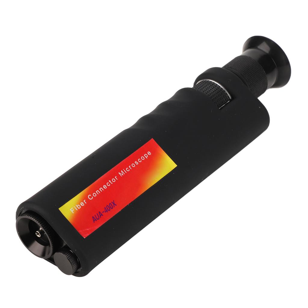 Handheld Fiber Optic Microscope 400X Accurate Optical Fiber End Magnifier with Slip Proof Rubber Shell for SC FC ST LC