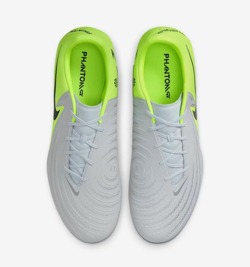 Nike Phantom GX 2 Academy HG Soccer Size Soccer Shoes for Hard Dirt and Artificial Men's Cleats, 27.5cm, Low-Cut, Ground, Turf, Volt/Yellow/Gray,