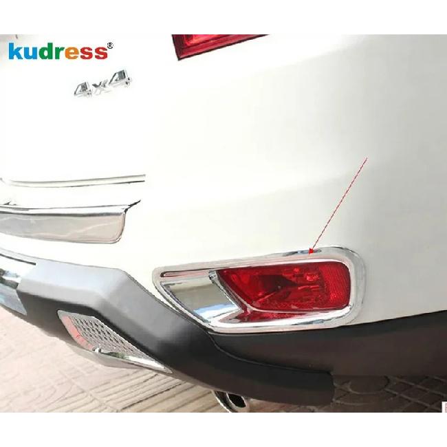 For Jeep Compass 2011 2012 2013 2014 2015 Chrome Car Rear Bumper Fog Light Lamp Cover Trim Tail Foglight Bezel Trims Accessories