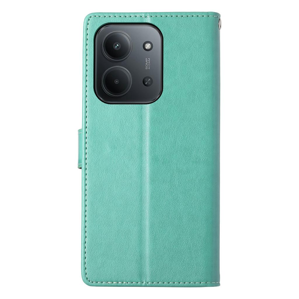 Für Xiaomi Redmi 15C 4G (EU) (173 mm)/15C 5G (EU) (173 mm) Brieftasche Hülle Schmetterling Floral Prägung PU Leder Handyhülle mit Handschlaufe