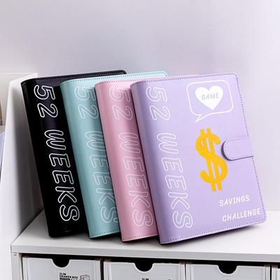 Reusable Sheet Budget Book Imitation Leather Cash  Loose-Leaf Notebook Money-Saving Organizer