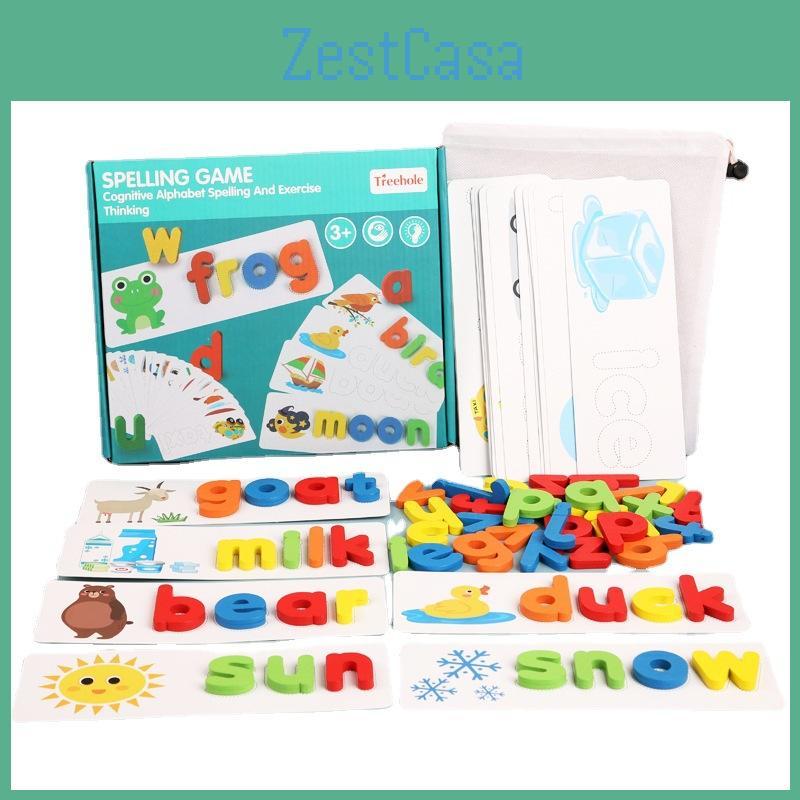 Wooden Alphabet Puzzle For Kids Educational Toy With Word Building For Preschool Learning