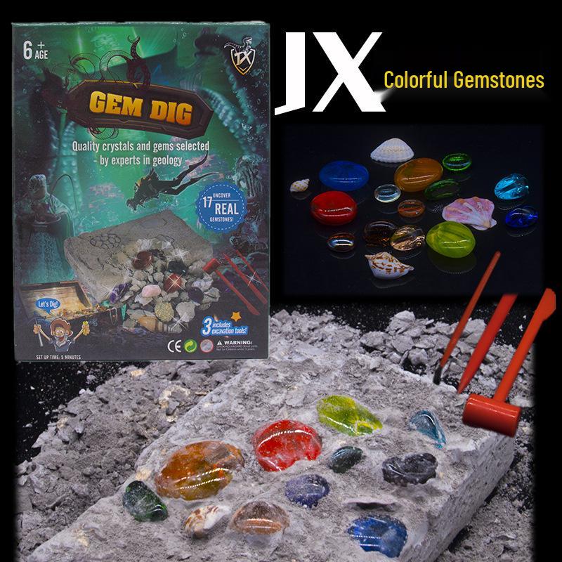 Tyrannosaurus Rex Fossil Dig Kit: DIY Dinosaur Skeleton & Gem Excavation Toy for Kids