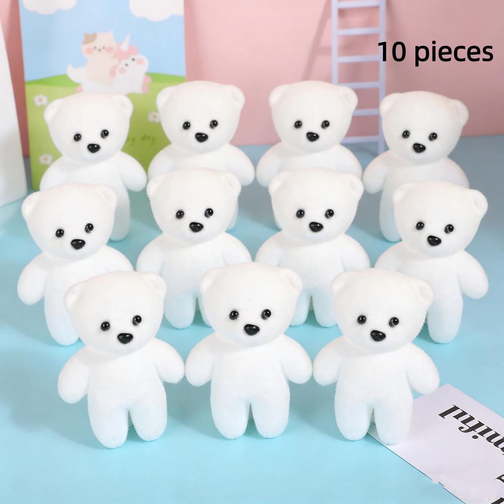 7/10Pcs Valentines Day Gift Bouquet Bear Ice Cream Flower Bear For Wedding Bouquet Cute Bear Beautiful Flower Gift Home Decor