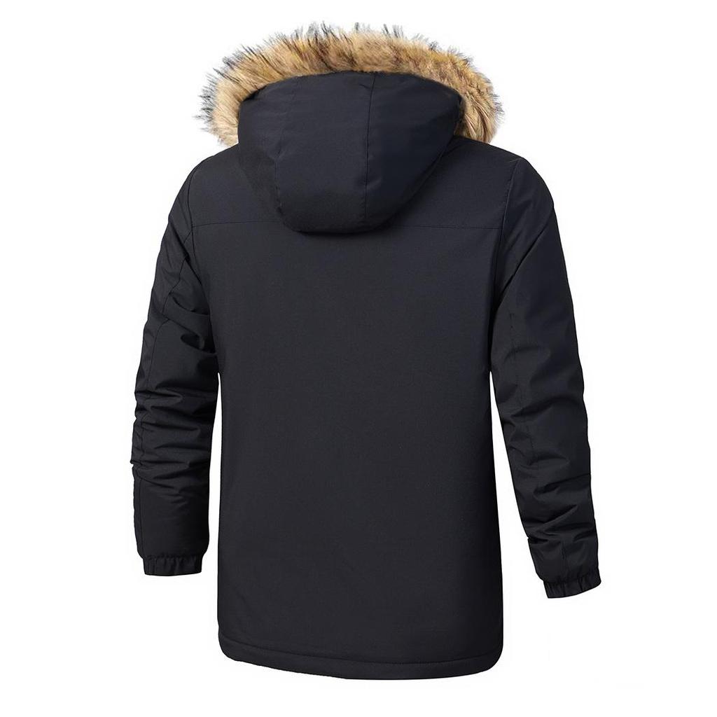 Jacke Herren Plüsch Dicker Mantel Herbst und Winter Warme Kapuzenjacke Herrenjacke